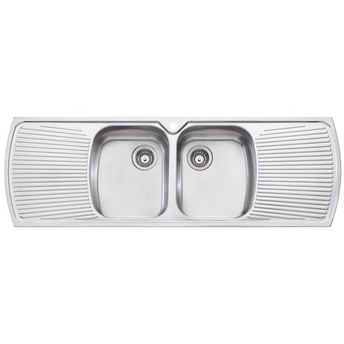 Monet Double Bowl Topmount Sink with Double Drainer