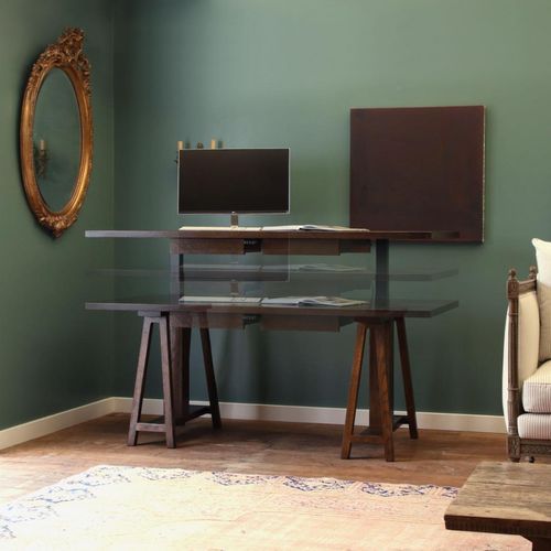 Raise and Lower Trestle Desk | Beige