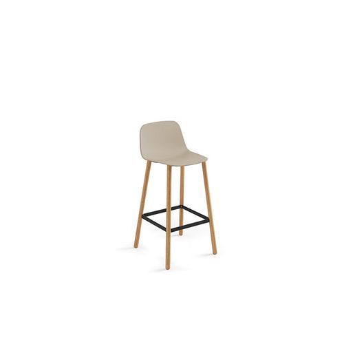 Maarten Plastic Counter Stool - Four Wooden Legs