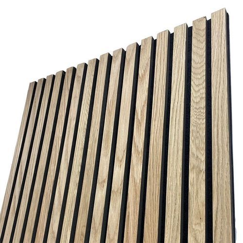 WOODFLEX Flexible Acoustic Wood Slat Wall Panel, Oak Veneer - 2400mm x 600mm