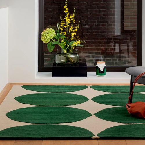 Marimekko Isot Kivet - Green | 100% Wool Designer Floor Rug