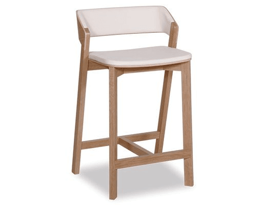 Merano Kitchen Stool - Natural Oak - White Pad - by TON