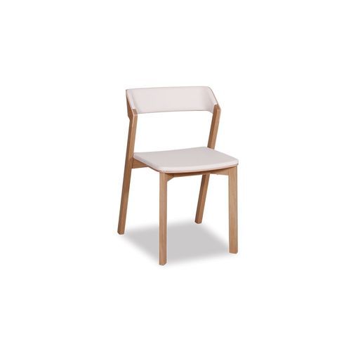 Merano Dining Chair - Natural Oak - White Pad - by TON