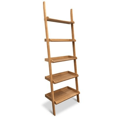 MILT Leaning Bookcase 66cm - Natural Oak