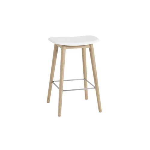 Fiber Counter Stool - w/o Back Rest - Wood Base