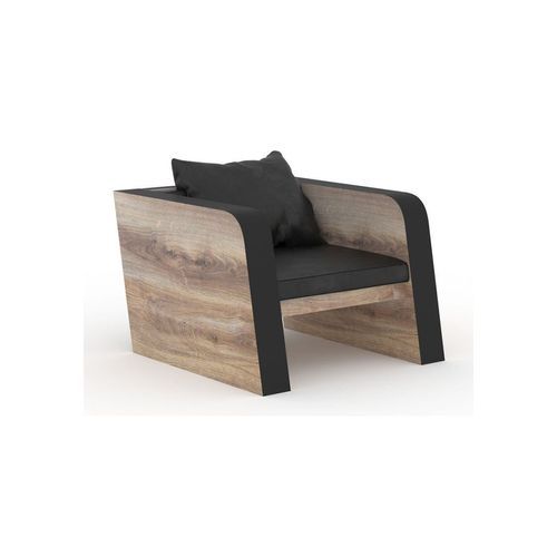 FRANCO Single Seater Sofa - Warm Oak & Black