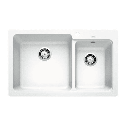 Blanco Naya 8 Double Bowl Inset Sink - White