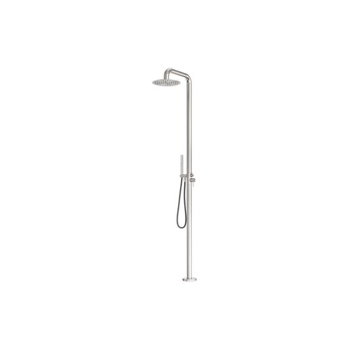 Zen SS316L Outdoor Freestanding Shower Column | Brushed Nickel