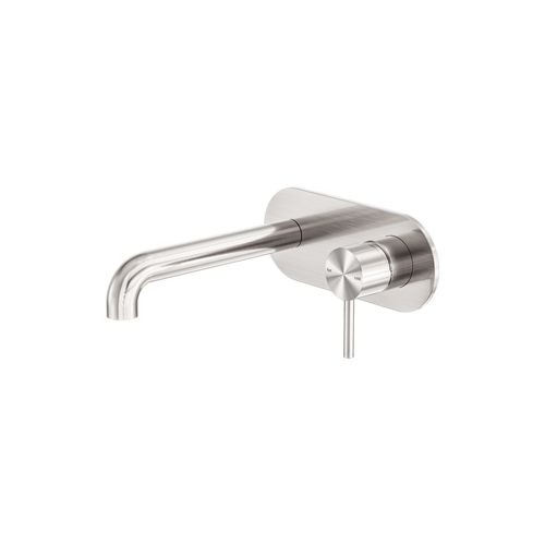 Zen SS316L Wall Basin/Bath Mixer 185mm Spout | Brushed Nickel