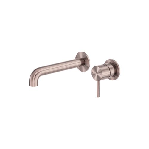 Zen SS316L Wall Basin/Bath Mixer Separate Back Plate 185mm Spout | Brushed Bronze
