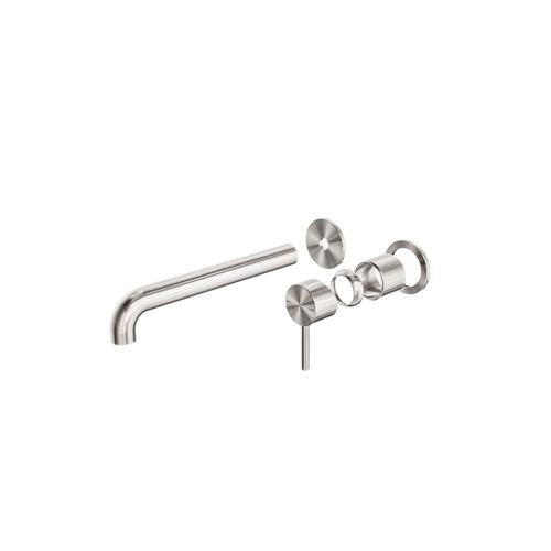 Zen SS316L Wall Basin/Bath Mixer Separate Back Plate 185mm Spout Trim Kits | Brushed Nickel