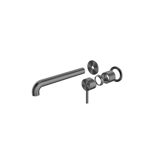 Zen SS316L Wall Basin/Bath Mixer Separate Back Plate 230mm Spout Trim Kits | Graphite