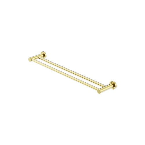 Mecca Double Towel Rail 600mm Brushed Gold