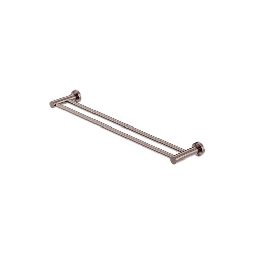 Mecca Double Towel Rail 600mm Brushed Bronze