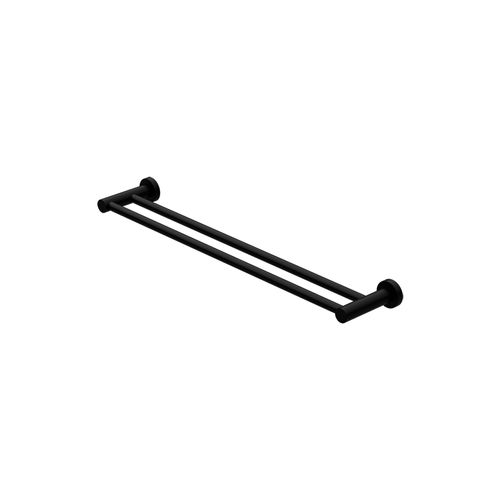 Mecca Double Towel Rail 600mm Matte Black