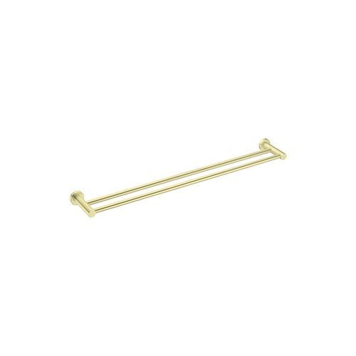 Mecca Double Towel Rail 800mm Brushed Gold