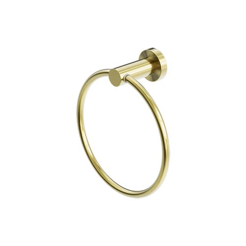 Mecca Hand Towel Ring Brushed Gold