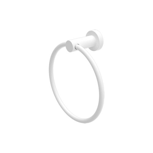 Mecca Hand Towel Ring Matte White