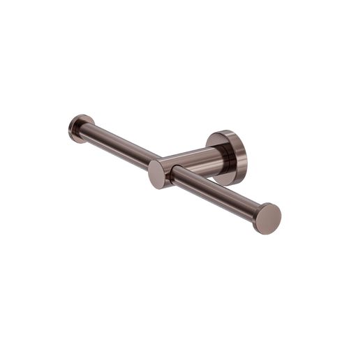 Mecca Double Toilet Roll Holder Brushed Bronze