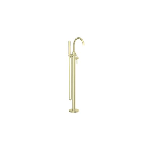 Mecca Round Freestanding Mixer With Hand Shower Brushed Gold