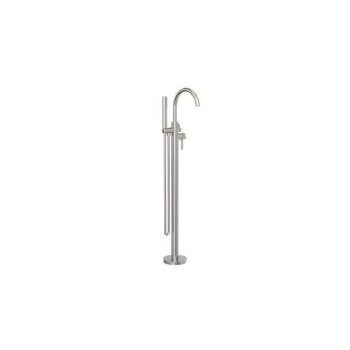 Mecca Round Freestanding Mixer With Hand Shower Brushed Nickel
