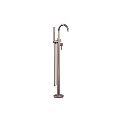 Mecca Round Freestanding Mixer With Hand Shower Brushed Bronze