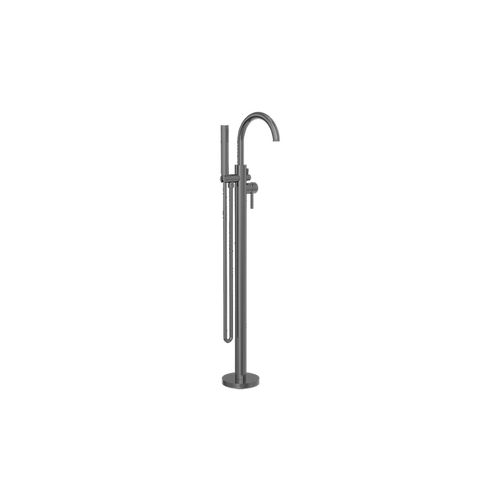 Mecca Round Freestanding Mixer With Hand Shower Gun Metal
