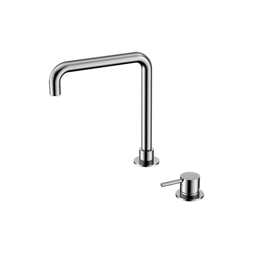 Mecca Hob Basin Mixer Square Swivel Spout Chrome