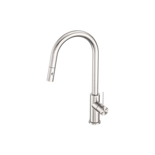 Mecca Pull Out Sink Mixer With Vegie Spray Function Brushed Nickel