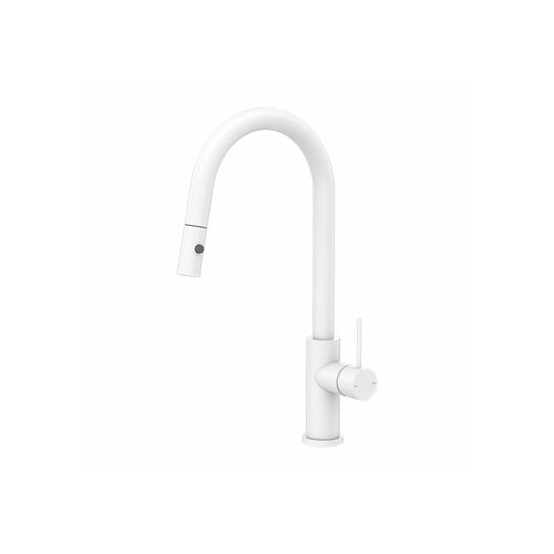 Mecca Pull Out Sink Mixer With Vegie Spray Function Matte White