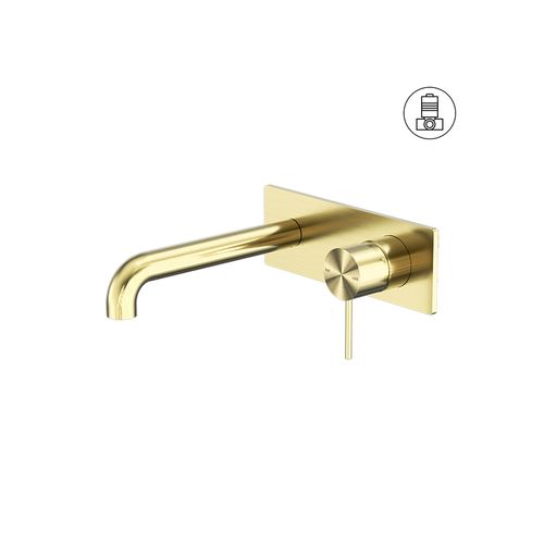 Mecca Wall Basin/Bath Mixer 260mm Brushed Gold