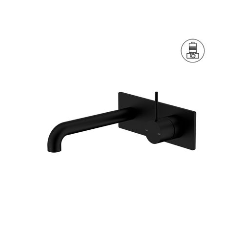 Mecca Wall Basin/Bath Mixer Handle Up 120mm Matte Black