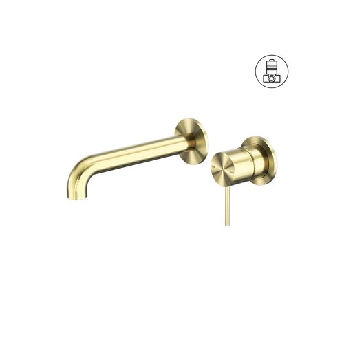 Mecca Wall Basin/Bath Mixer Separate Back Plate 260mm Brushed Gold