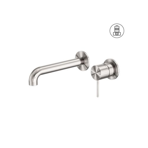 Mecca Wall Basin/Bath Mixer Separate Back Plate 230mm Brushed Nickel