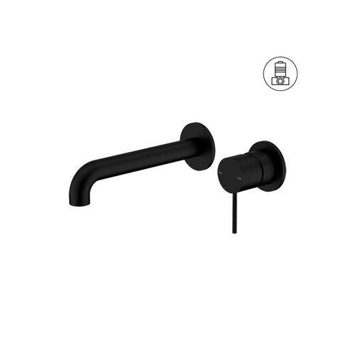 Mecca Wall Basin/Bath Mixer Separate Back Plate 260mm Matte Black