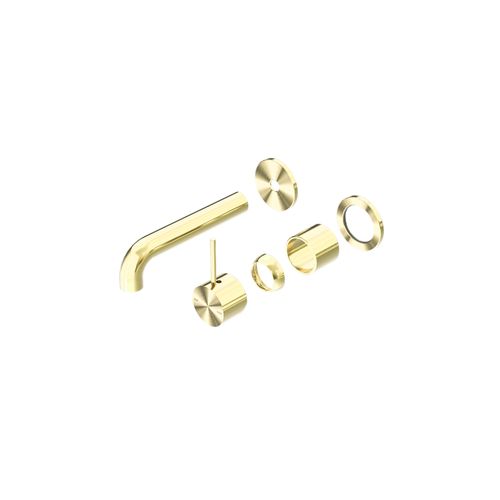 Mecca Wall Basin/Bath Mixer Separate Back Plate Handle Up 260mm Trim Kits Only Brushed Gold