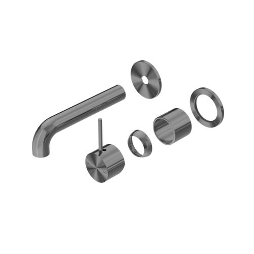 Mecca Wall Basin/Bath Mixer Separate Back Plate Handle Up 185mm Trim Kits Only Gun Metal