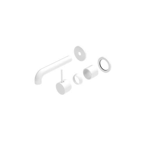 Mecca Wall Basin/Bath Mixer Separate Back Plate Handle Up 230mm Trim Kits Only Matte White