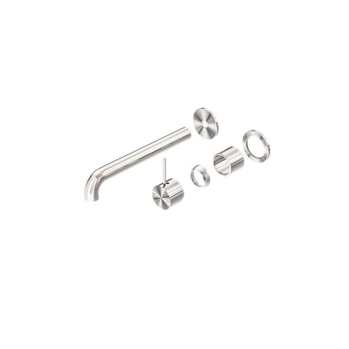 Mecca Wall Basin/Bath Mixer Separate Back Plate Handle Up 120mm Trim Kits Only Brushed Nickel