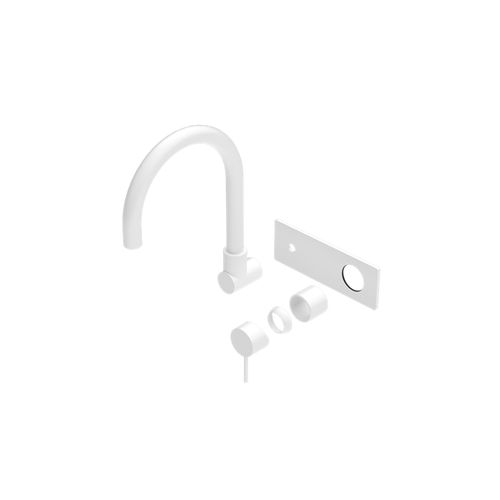 Mecca Wall Basin/Bath Mixer Swivel Spout Trim Kits Only Matte White