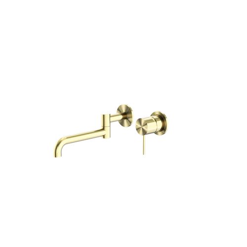 Mecca Wall Basin/Bath Mixer Swivel Spout 225mm Brushed Gold