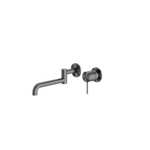 Mecca Wall Basin/Bath Mixer Swivel Spout 225mm Gun Metal
