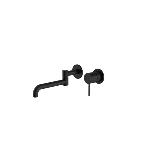 Mecca Wall Basin/Bath Mixer Swivel Spout 225mm Matte Black