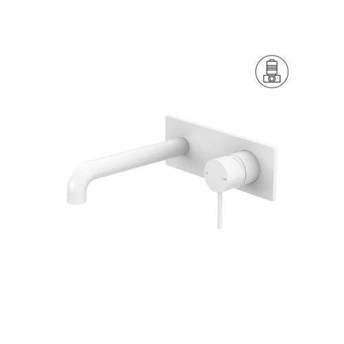 Mecca Wall Basin/Bath Mixer 260mm Matte White