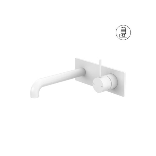 Mecca Wall Basin/Bath Mixer Handle Up 120mm Matte White