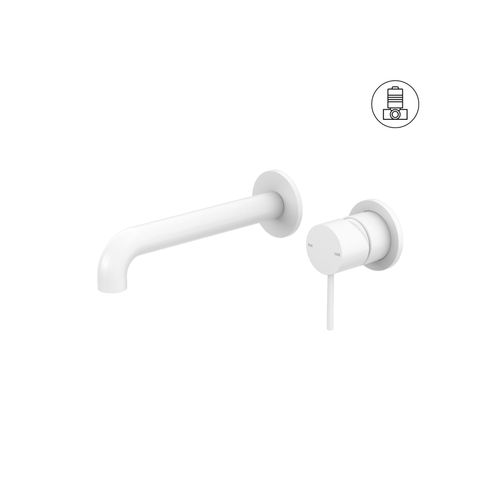 Mecca Wall Basin/Bath Mixer Separate Back Plate 260mm Matte White