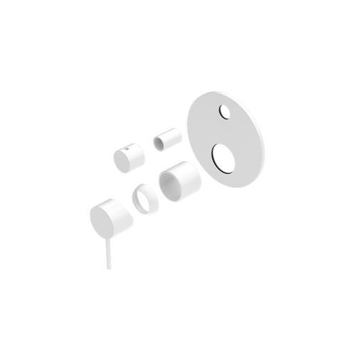 Mecca Shower Mixer With Divertor Trim Kits Only Matte White
