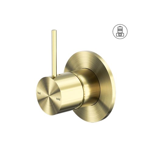 Mecca Shower Mixer Handle Up 80mm Plate Brushed Gold