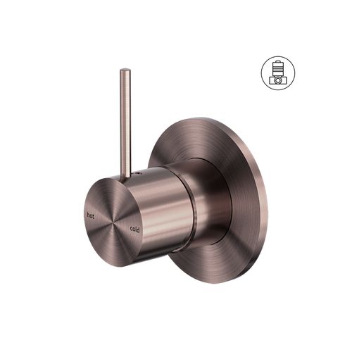 Mecca Shower Mixer Handle Up 80mm Plate Brushed Bronze