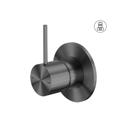 Mecca Shower Mixer Handle Up 80mm Plate Gun Metal